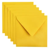 Envelop Papicolor 140x140mm dottergeel pak à 6 stuks