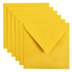 Envelop Papicolor 140x140mm dottergeel pak à 6 stu