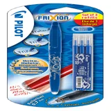 Rollerpen PILOT friXion medium blauw blister à 1 stuk + 3 vullingen