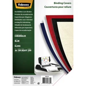 Voorblad Fellowes A4 Chromolux 250gr blauw 100 stu