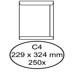 Envelop Hermes akte C4 229x324mm gegomd wit doos à