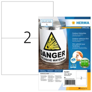 Etiket HERMA 9541 210x148mm weerbestendig wit 80 s