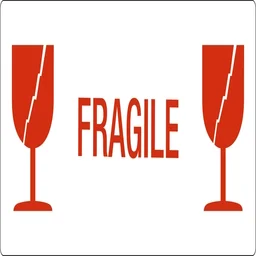 Waarschuwingsetiket IEZZY glas fragile 150mmx60mm