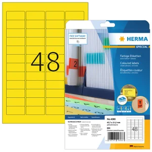 Etiket HERMA 4366 A4 45.7x21.2mm verwijderbaar gee