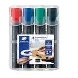 Viltstift Staedtler Lumocolor 350 permanent schuin assorti 4 stuks