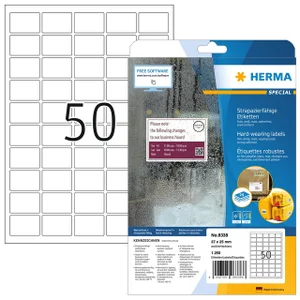 Etiket HERMA 8338 37x25mm weerbestendig wit 1250 s