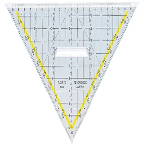 Geodriehoek Aristo 1650/2 225mm met greep transpar