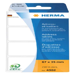 Etiket HERMA adres 4302 67x35mm zig-zag 250 stuks