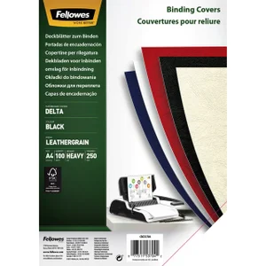 Voorblad Fellowes A4 lederlook zwart 100 stuks
