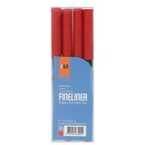 DULA Fineliner rood 0.4 mm - Set van 4 pennen