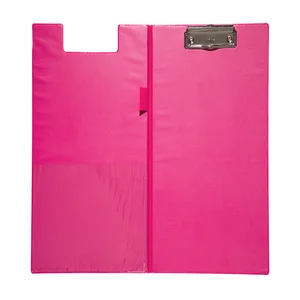 Klembordmap MAUL A4 staand met penlus PVC neon roz