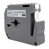 DULA - Brother M-K221 label tape - zwart op wit 9mm x 8 m