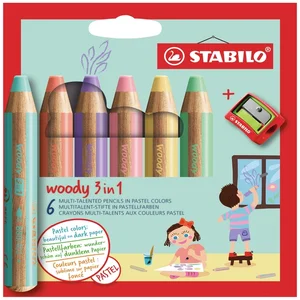 Kleurpotloden STABILO 880 woody slijper pastel ass