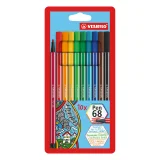 Viltstift STABILO Pen 68/10 medium assorti etui à 10 stuks