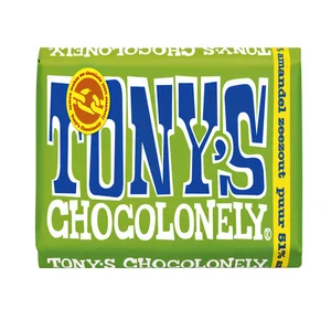 Chocolade Tony's Chocolonely puur amandel zeezout