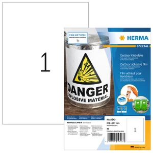Etiket HERMA 9543 210x297mm weerbestendig wit 40 s