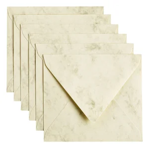Envelop Papicolor C6 114x162mm marble ivoor pak à