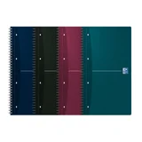 Collegeblok Oxford Office Essentials A4+ lijn 4-gaats 180 pagina's 80gr assorti