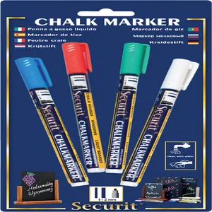 Krijtstift Securit SMA-100 rond 1-2mm wit/blauw/gr