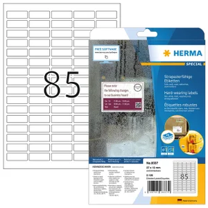 Etiket HERMA 8337 37x13mm weerbestendig wit 2125 s