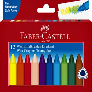 Waskrijt Faber-Castell driehoekig assorti set à 12