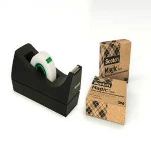 Plakbandhouder Scotch C38 recycled zwart + 3rol ma