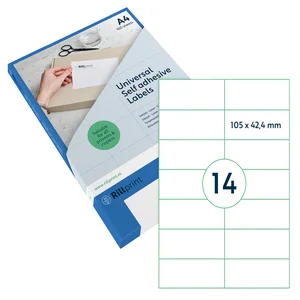 Etiket Rillprint 105x42.4mm mat transparant 350 s