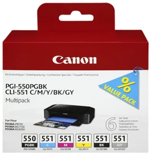Inktcartridge Canon PGI-550 + CLI-551 zwart + 5 kl