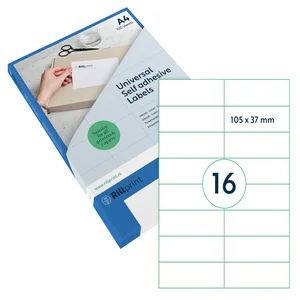 Etiket Rillprint 105x37mm mat transparant 400 stuk