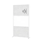Scheidingswand MAUL akoestiek lichtgrijs/whiteboard voet