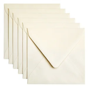 Envelop Papicolor 140x140mm metallic ivoor pak à 6