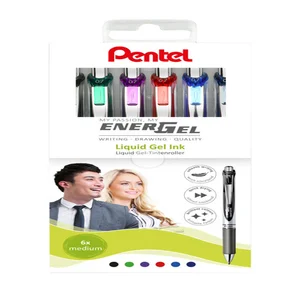 Gelschrijver Pentel BL77 Energel medium assorti 6