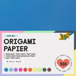 Origami papier Folia 70gr 15x15cm 500 vel assorti