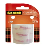 Plakband Scotch Crystal 19mmx25m transparant helder 3 rollen