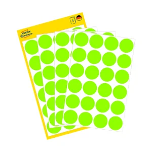 Etiket Avery 3174 rond 18mm lichtgroen 96 stuks