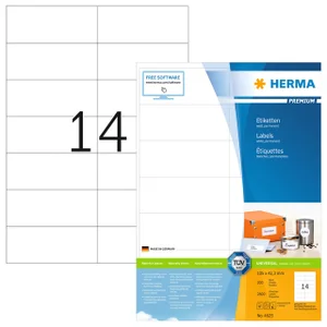 Etiket HERMA 4625 105x42.3mm premium wit 2800 stuk