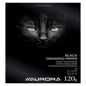 Tekenblok Aurora A4 20 vel 120 gram zwart tekenpap