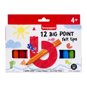 Viltstift Bruynzeel Kids Big Point assorti 12 stuk