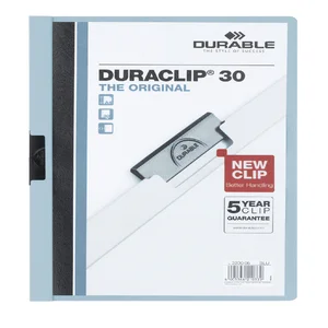 Klemmap Durable Duraclip A4 3mm 30 vellen lichtbla
