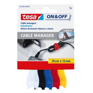 Kabelmanager tesa® On & Off 12mmx20cm diverse kleu