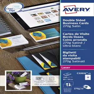 Visitekaart Avery C32026-10 2-zijdig 85x54mm 270gr