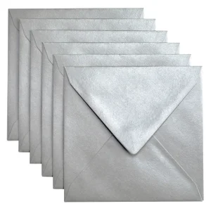 Envelop Papicolor 140x140mm metallic zilver pak à