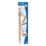 Potlood LYRA Pro Natura Office HB met gum set à 12 stuks grijs