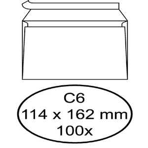 Envelop Quantore bank C6 114x162mm zelfklevend wit
