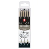 Fineliner Sakura Pigma Micron 05 set zwart & grijs 3 maten