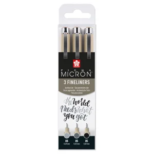 Fineliner Sakura Pigma Micron 05 set zwart & grijs