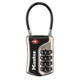 Hangslot Masterlock 4-cijfer combinatie TSA flexibele beugel zwart 35mm