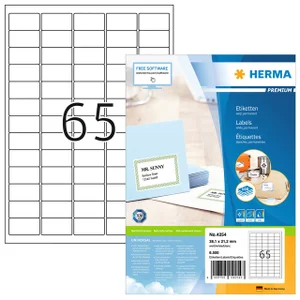 Etiket HERMA 4254 38.1x21.2mm premium wit 6500 stu