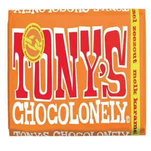 Chocolade Tony's Chocolonely melk karamel zeezout