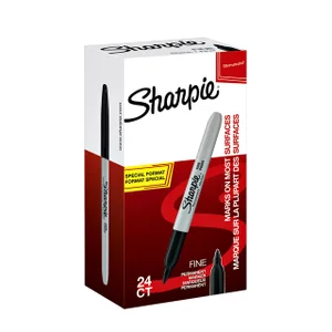 Viltstift Sharpie rond fijn zwart valuepack à 20 +